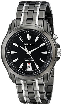 Seiko Men's SNQ121 Two Tone Stainless Steel Analog Black Dial Watch