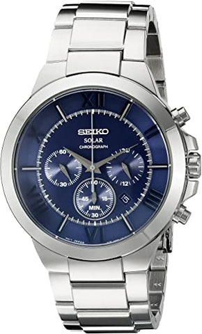 Seiko Men's SSC281 Analog Display Silver Japanese Quartz Watch