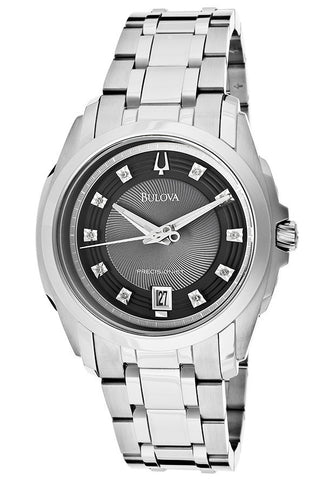 Bulova Men's 96D110 Precisionist Longwood Diamond Black Dial Bracelet Watch
