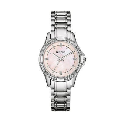 Bulova 96L206 Ladies Crystal Silver Steel Bracelet Watch