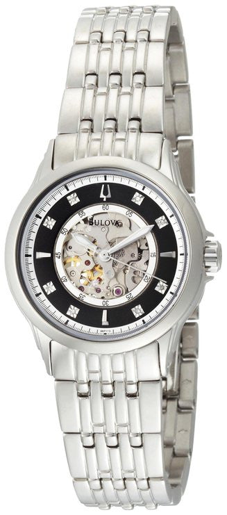 Bulova Women's 96P113 Mechanical Hand Wind Diamond Mother-Of-Pearl Dial Watch