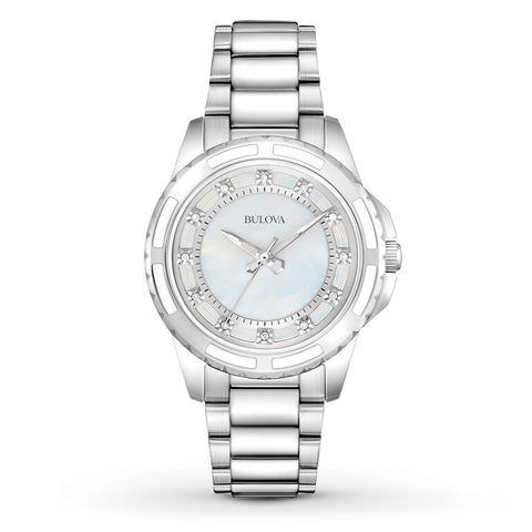 Bulova 96P144 Ladies Diamonds Stainless Steel Watch