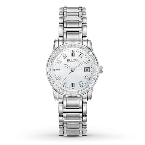 Bulova Women's 96R105 Diamond Bezel Stainless Steel Watch