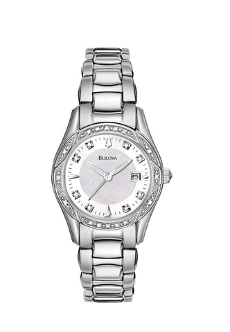 Bulova Women's 96R133 Diamond Case Mother-Of-Pearl Dial Bracelet Watch