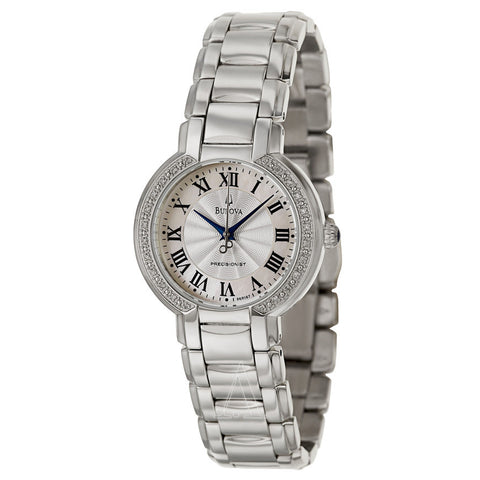 Bulova Women's 96R167 Precisionist Diamond Silver/White MOP Dial Stainless Steel