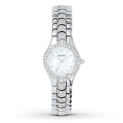 Bulova 96T14 Women's Quartz Swarovski Crystals Stainless Steel 22mm Dress Watch