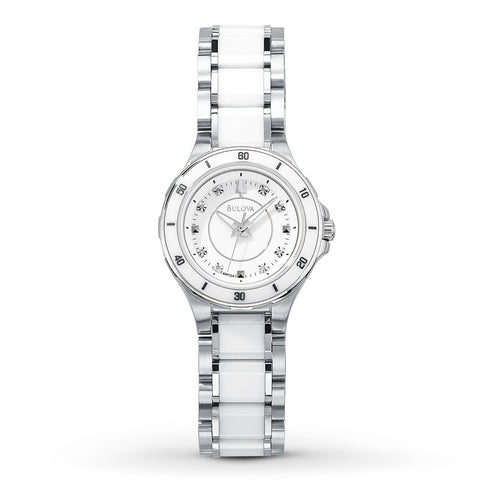 Bulova Women's 98P124 Substantial Ceramic & Stainless Steel Watch