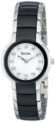 Bulova Women's 98P127 Diamond Black & Silver Ion-Plated Watch