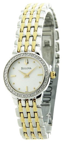 Bulova 98R142 20 Diamonds Ladies Dress Two Tone Watch