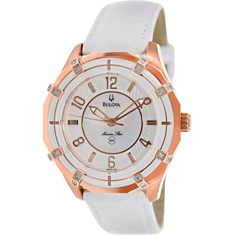 Bulova Women's 98R150 Solano Marine Star Leather strap Watch