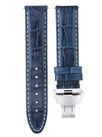 PREMIUM LEATHER WATCH STRAP BAND FOR BULOVA ACCUTRON  96A108 BLUE WS