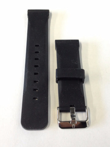 Bulova 98B127 Black Rubber Band S/S Silver Buckle Watch Band Replacement 24MM