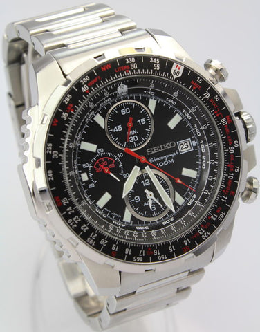Seiko Men's SNAD05 Flight Computer -Tone Black Watch