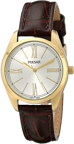 Pulsar Women's PG2012 Analog Display Japanese Quartz Brown Watch