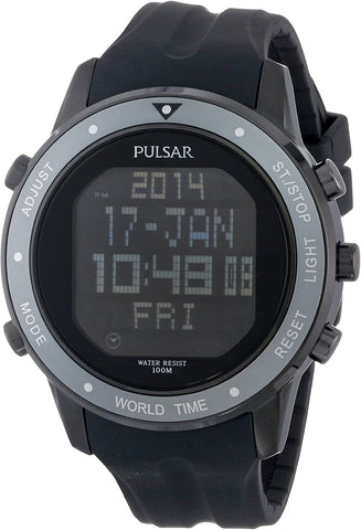 Pulsar Men's PT3637 Analog Display Analog Quartz Black Watch