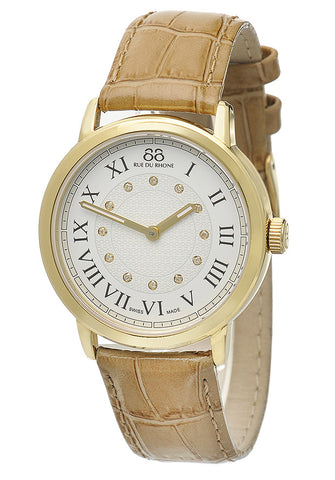 88 Rue du Rhone Women's 87WA120011 Analog Display Swiss Quartz Beige Watch