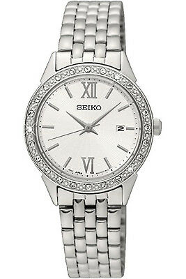 Seiko SUR695 Ladies Stone Set Stainless Steel Watch