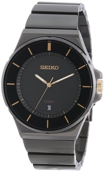 Seiko Men's SGEG19 New Collection Classic Black Ion Finish Watch
