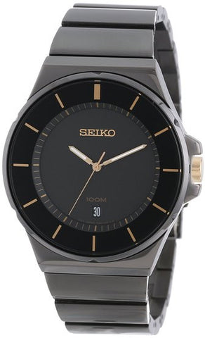 Seiko Men's SGEG19 New Collection Classic Black Ion Finish Watch