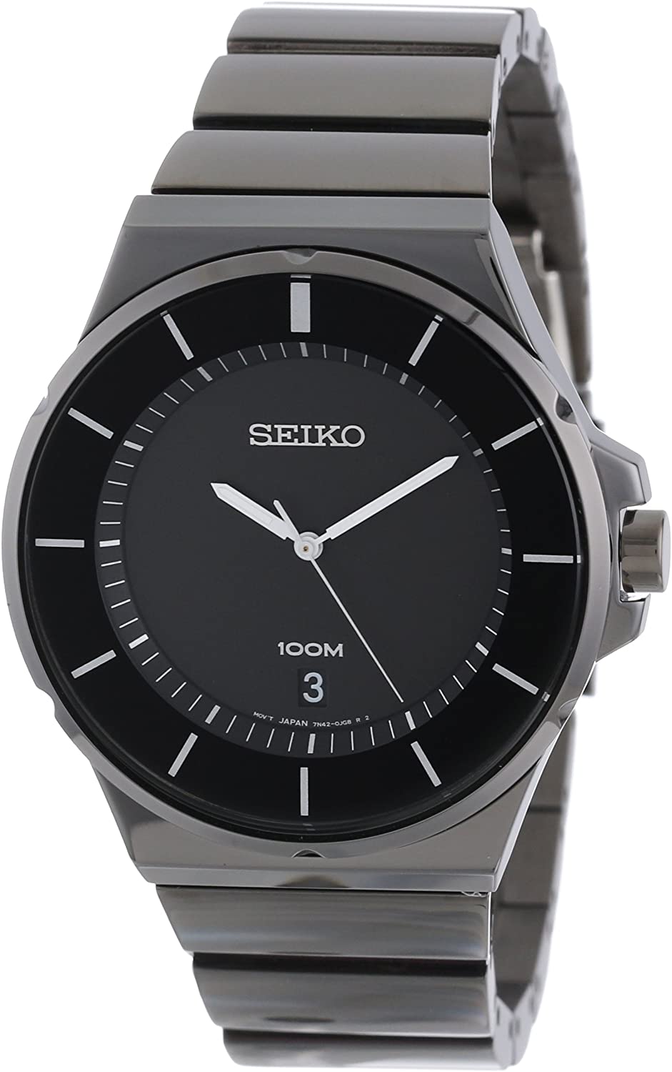 Seiko Men's SGEG21 New Collection Classic Black Ion Finish Watch