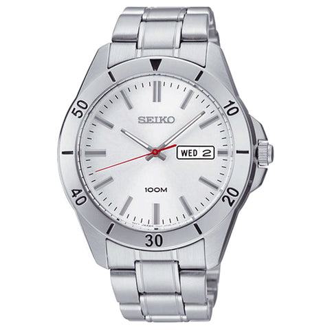 Seiko Silver Dial Stainless Steel Mens Watch SGGA73