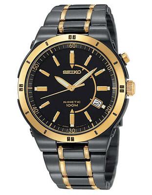 Seiko Men's SKA366 Kinetic Two Tone Stainless Steel Dress Watch