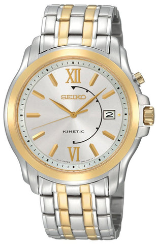 Seiko Men's SKA472 Kinetic Silver Dial Watch