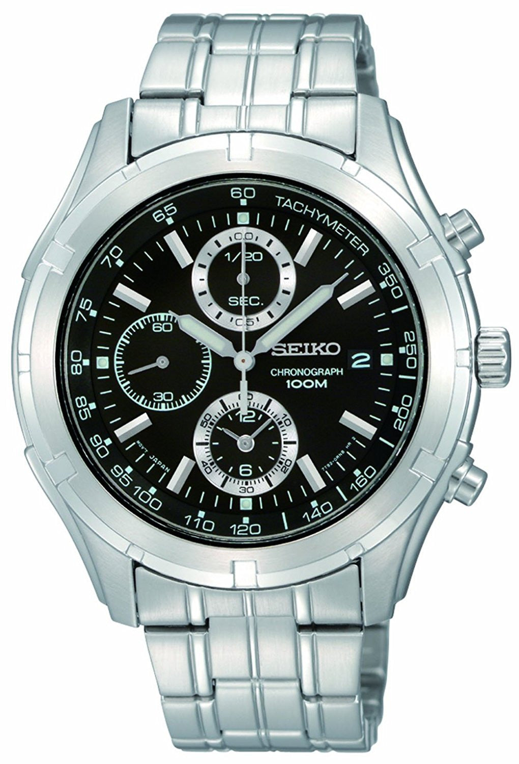 Seiko Quartz Chronograph Tachymeter SNDC37 SNDC37P1 SNDC37P Men's Watch