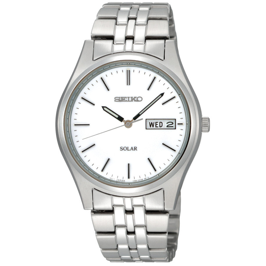 Seiko Men's SNE031 Stainless Steel Solar-Powered Watch