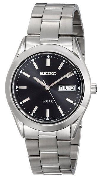 Men's seiko sales solar black watch