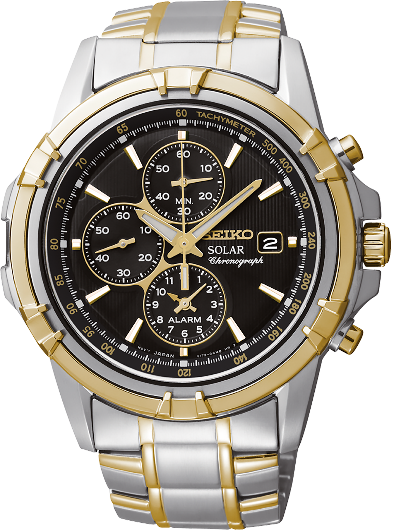 Seiko solar sales chronograph two tone
