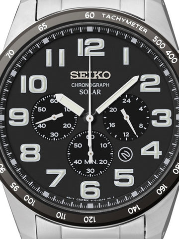 Seiko Men's SSC229 Sport Solar-Power Stainless Steel Bracelet Watch