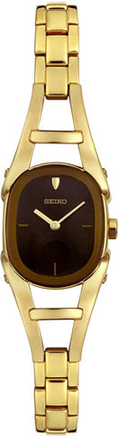 SUJA06 Seiko Brown Dial Gold-Tone Stainless Steel Women's Watch