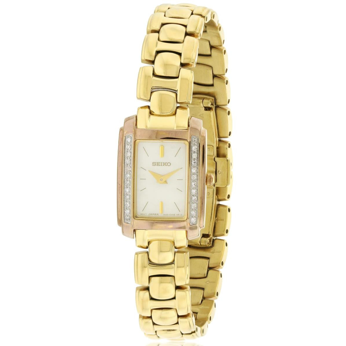 Seiko Women's SUJF42 Diamond Accented Gold-Tone Watch