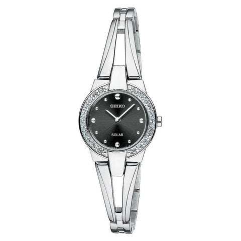 Seiko Women's SUP205 Classic Black Dial Stainless Steel Solar Watch