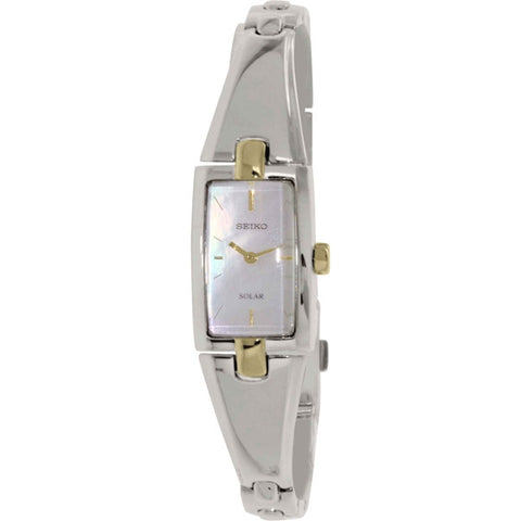 Seiko Women's SUP218 Stainless Steel Watch with Baguette Bangle Bracelet