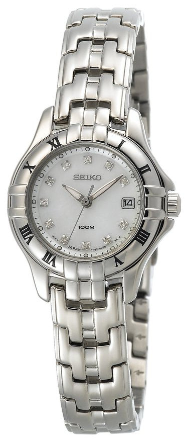 Seiko Women's SXDA31 Diamond Mother Of Pearl Dial Stainless Steel Watch