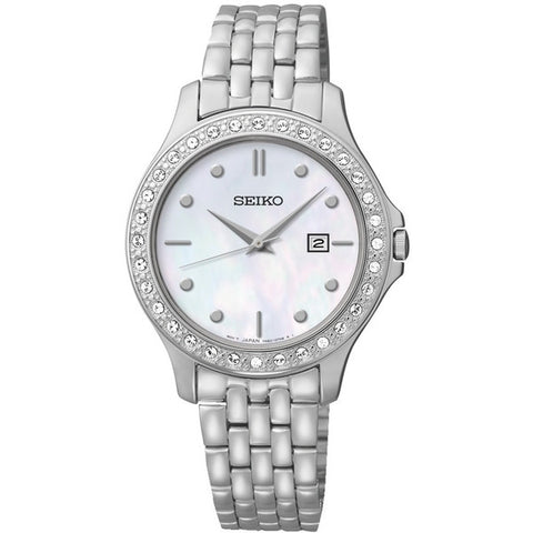 Seiko Women's SXDF87 Mother of Pearl Dial Stainless Steel Watch