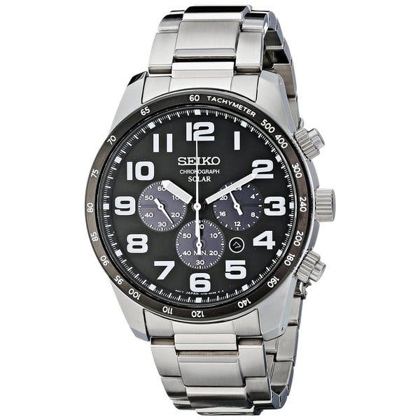 Seiko Men's SSC229 Sport Solar-Power Stainless Steel Bracelet Watch