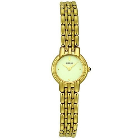 Seiko Women's SUJB32 White Dial Gold-Tone Bracelet Dress Quartz Watch