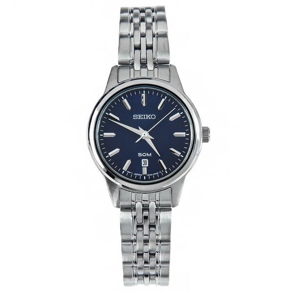 Seiko Women's SUR897 Classic Blue/Silver Stainless Steel Watch