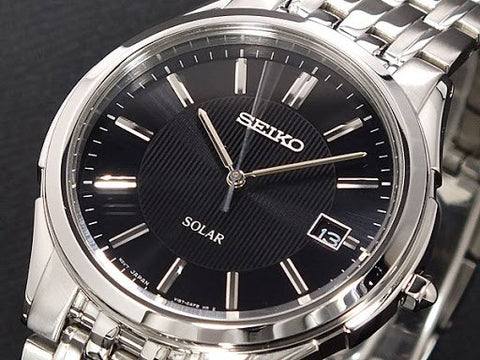 Seiko Men's SNE127 Stainless Steel Analog with Black Dial Watch