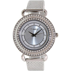 T2P231 Timex Women's Classics Silver Stainless-Steel Analog Quartz Watch with Silver Dial