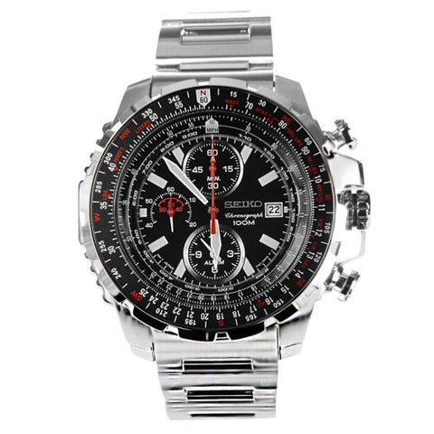 Seiko Men's SNAD05 Flight Computer -Tone Black Watch