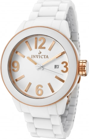 Invicta Men's 1190 White Dial White Ceramic Watch