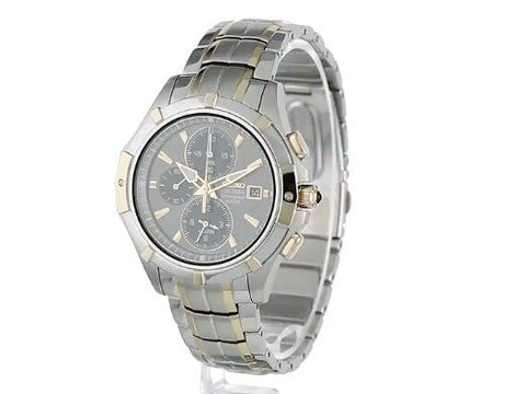 Seiko Men's SNAE56 Coutura Chronograph Gray Dial Two-Tone Stainless Steel Watch