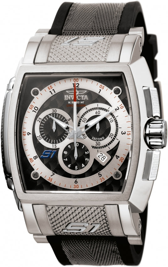 Invicta Men's 1081 Rally Chronograph Black Dial Black Polyurethane Watch