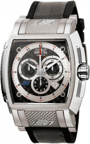 Invicta Men's 1081 Rally Chronograph Black Dial Black Polyurethane Watch