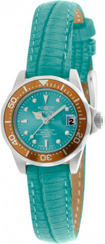 Invicta Women's 11714 Pro Diver Mini Turquoise Dial Leather Watch