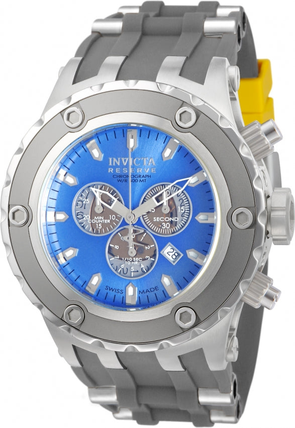 Invicta Men's 10993 Subaqua Reserve Chronograph Light Blue Dial Grey Silicone Watch